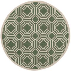 COURTYARD, DARK GREEN / BEIGE, 5'-3" X 5'-3" Round, Area Rug, CY6112-332-5R