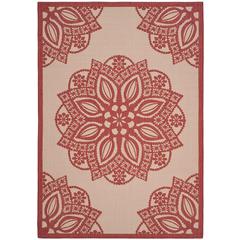 COURTYARD, BEIGE / RED, 6'-7" X 9'-6", Area Rug, CY6139-238-6