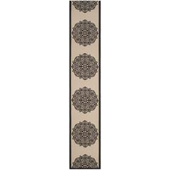 COURTYARD, BEIGE / BLACK, 2'-3" X 12', Area Rug, CY6139-256-212