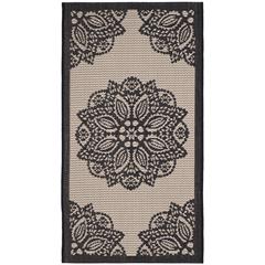 COURTYARD, BEIGE / BLACK, 2'-7" X 5', Area Rug, CY6139-256-3