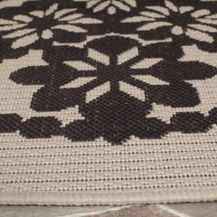 COURTYARD, BEIGE / BLACK, 6'-7" X 6'-7" Round, Area Rug, CY6139-256-7R