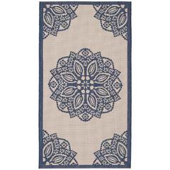 COURTYARD, BEIGE / NAVY, 2'-7" X 5', Area Rug, CY6139-258-3