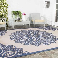 COURTYARD, BEIGE / NAVY, 9' X 12', Area Rug, CY6139-258-9