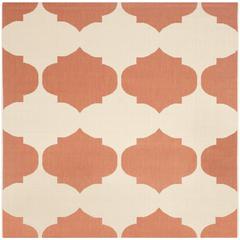 COURTYARD, BEIGE / TERRACOTTA, 5'-3" X 5'-3" Square, Area Rug, CY6162-231-5SQ