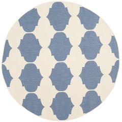COURTYARD, BEIGE / BLUE, 5'-3" X 5'-3" Round, Area Rug, CY6162-233-5R