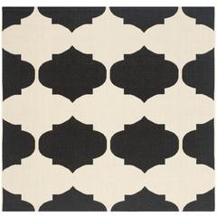 COURTYARD, BEIGE / BLACK, 5'-3" X 5'-3" Square, Area Rug, CY6162-256-5SQ