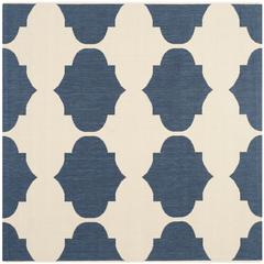 COURTYARD, BEIGE / NAVY, 5'-3" X 5'-3" Square, Area Rug