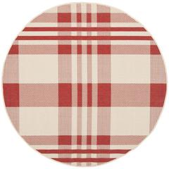 COURTYARD, RED / BONE, 5'-3" X 5'-3" Round, Area Rug, CY6201-238-5R