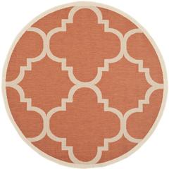 COURTYARD, TERRACOTTA, 5'-3" X 5'-3" Round, Area Rug