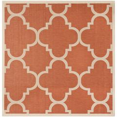 COURTYARD, TERRACOTTA, 4' X 4' Square, Area Rug