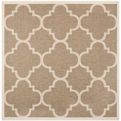 COURTYARD, BROWN, 4' X 4' Square, Area Rug