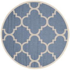 COURTYARD, BLUE / BEIGE, 6'-7" X 6'-7" Round, Area Rug, CY6243-243-7R