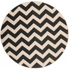 COURTYARD, BLACK / BEIGE, 5'-3" X 5'-3" Round, Area Rug, CY6244-256-5R