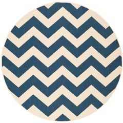 COURTYARD, NAVY / BEIGE, 5'-3" X 5'-3" Round, Area Rug, CY6244-268-5R