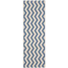 COURTYARD, BLUE / BEIGE, 2'-3" X 10', Area Rug, CY6245-243-210