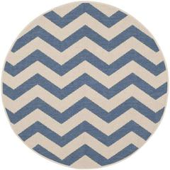 COURTYARD, BLUE / BEIGE, 4' X 4' Round, Area Rug, CY6245-243-4R