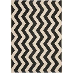 COURTYARD, BLACK / BEIGE, 5'-3" X 7'-7", Area Rug, CY6245-256-5