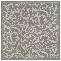 COURTYARD, ANTHRACITE / LIGHT GREY, 6'-7" X 6'-7" Square, Area Rug