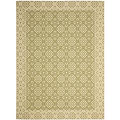 COURTYARD, GREEN / CREME, 8' X 11', Area Rug, CY6550-24-8