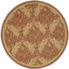 COURTYARD, BRICK / NATURAL, 6'-7" X 6'-7" Round, Area Rug, CY6582-48-7R