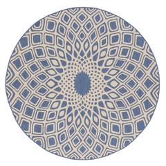 COURTYARD, BLUE / BEIGE, 6'-7" X 6'-7" Round, Area Rug, CY6616-23321-7R
