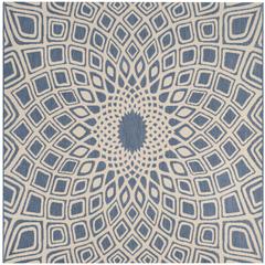 COURTYARD, BLUE / BEIGE, 6'-7" X 6'-7" Square, Area Rug, CY6616-23321-7SQ