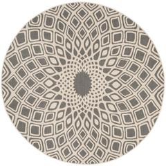 COURTYARD, ANTHRACITE / BEIGE, 6'-7" X 6'-7" Round, Area Rug, CY6616-23621-7R