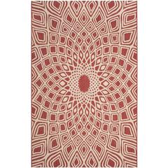 COURTYARD, RED / BEIGE, 5'-3" X 7'-7", Area Rug, CY6616-23821-5