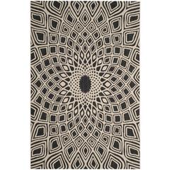 COURTYARD, BLACK / BEIGE, 5'-3" X 7'-7", Area Rug, CY6616-25621-5