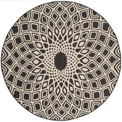 COURTYARD, BLACK / BEIGE, 6'-7" X 6'-7" Round, Area Rug, CY6616-25621-7R
