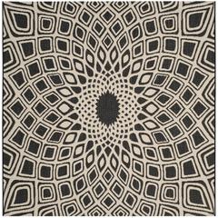 COURTYARD, BLACK / BEIGE, 6'-7" X 6'-7" Square, Area Rug, CY6616-25621-7SQ