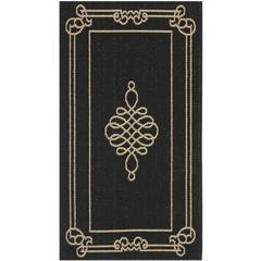 COURTYARD, BLACK / CREME, 2'-3" X 6'-7", Area Rug, CY6788-26-27