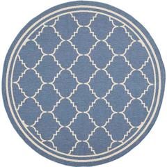 COURTYARD, BLUE / BEIGE, 6'-7" X 6'-7" Round, Area Rug, CY6889-243-7R