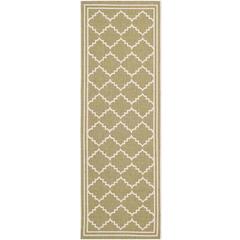 COURTYARD, GREEN / BEIGE, 2'-3" X 10', Area Rug, CY6889-244-210