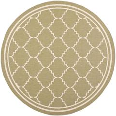 COURTYARD, GREEN / BEIGE, 6'-7" X 6'-7" Round, Area Rug, CY6889-244-7R