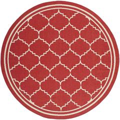 COURTYARD, RED / BEIGE, 6'-7" X 6'-7" Round, Area Rug, CY6889-248-7R