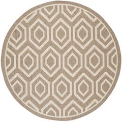 COURTYARD, BROWN / BONE, 7'-10" X 7'-10" Round, Area Rug, CY6902-242-8R