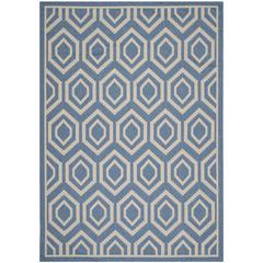 COURTYARD, BLUE / BEIGE, 6'-7" X 9'-6", Area Rug, CY6902-243-6