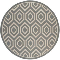 COURTYARD, ANTHRACITE / BEIGE, 7'-10" X 7'-10" Round, Area Rug, CY6902-246-8R