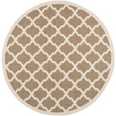 COURTYARD, BROWN / BONE, 7'-10" X 7'-10" Round, Area Rug, CY6903-242-8R