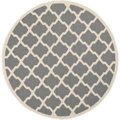 COURTYARD, ANTHRACITE / BEIGE, 4' X 4' Round, Area Rug, CY6903-246-4R