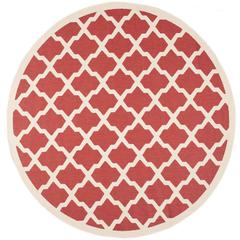 COURTYARD, RED / BONE, 7'-10" X 7'-10" Round, Area Rug, CY6903-248-8R