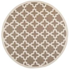 COURTYARD, BROWN / BONE, 7'-10" X 7'-10" Round, Area Rug, CY6913-242-8R