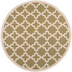 COURTYARD, GREEN / BEIGE, 7'-10" X 7'-10" Round, Area Rug, CY6913-244-8R