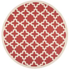 COURTYARD, RED / BONE, 7'-10" X 7'-10" Round, Area Rug, CY6913-248-8R