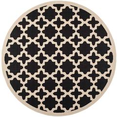 COURTYARD, BLACK / BEIGE, 4' X 4' Round, Area Rug, CY6913-266-4R