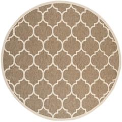 COURTYARD, BROWN / BONE, 7'-10" X 7'-10" Round, Area Rug, CY6914-242-8R