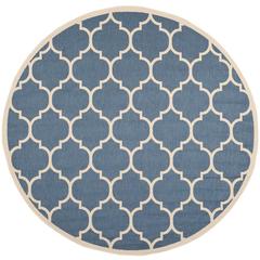 COURTYARD, BLUE / BEIGE, 4' X 4' Round, Area Rug, CY6914-243-4R