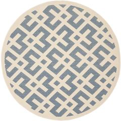 COURTYARD, BLUE / BONE, 5'-3" X 5'-3" Round, Area Rug, CY6915-233-5R