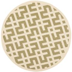 COURTYARD, GREEN / BONE, 5'-3" X 5'-3" Round, Area Rug